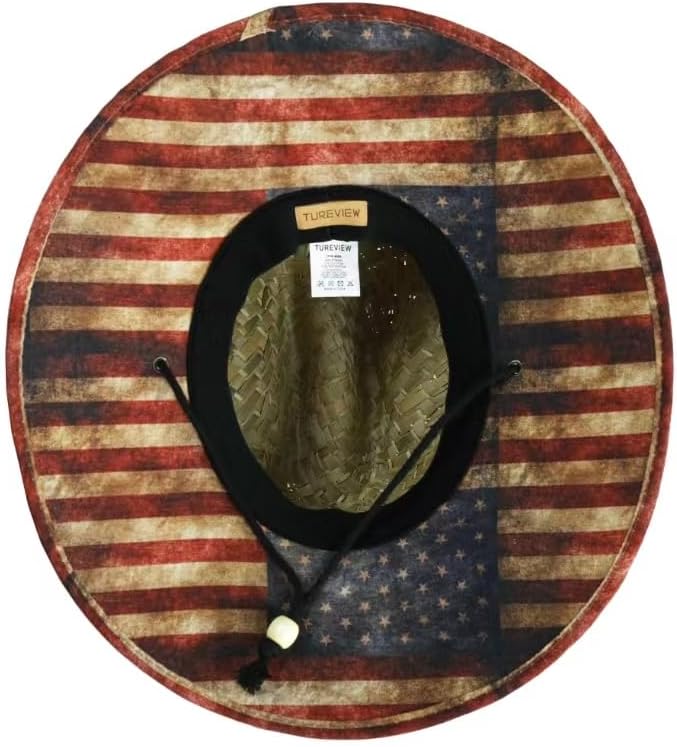 TUREVIEW Store Men's and Wowen's Lifeguard Straw Hat Wide Brim Beach Hat Sun Protection Outdoor Hat for Fishing Hiking - Image 2